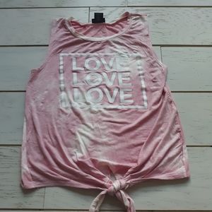 Pink and white tie dye short sleeve top